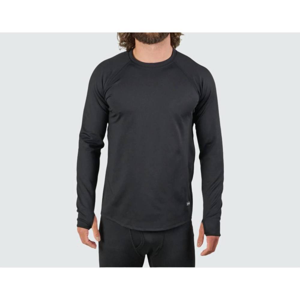NEW BLACKSTRAP men's summit base layer crewneck shirt in black